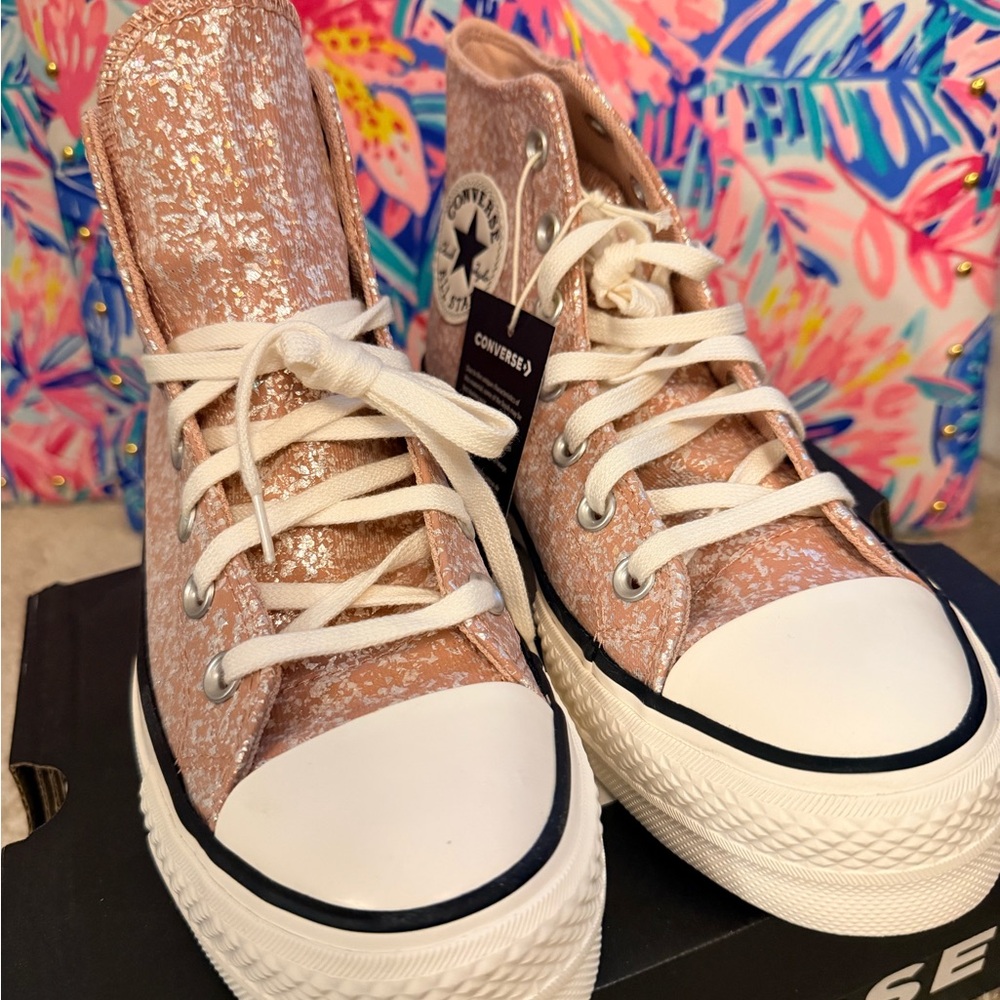 Converse Chuck Taylor Women's Pink Dusty Cinder Lift High-Top Sneakers 6.5